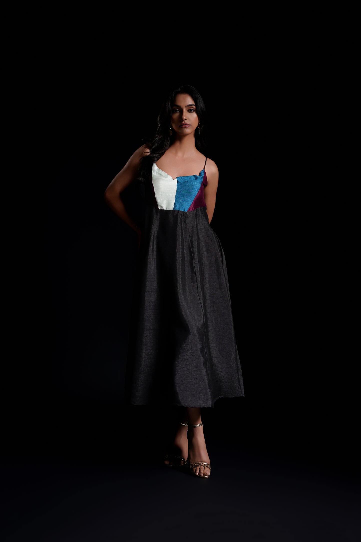 Fit and Flare Panelled Dress