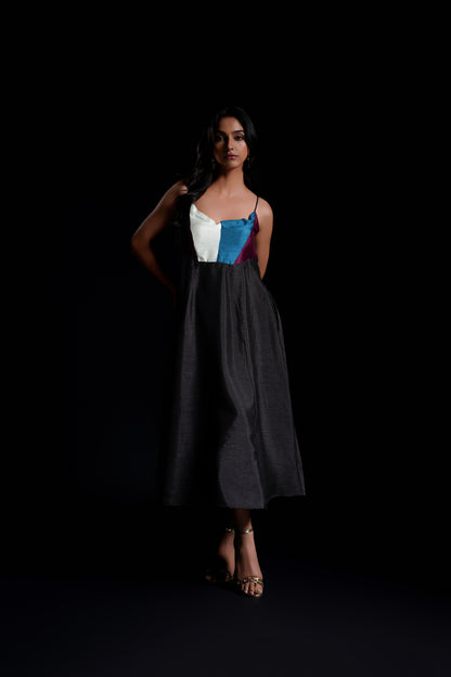 Fit and Flare Panelled Dress