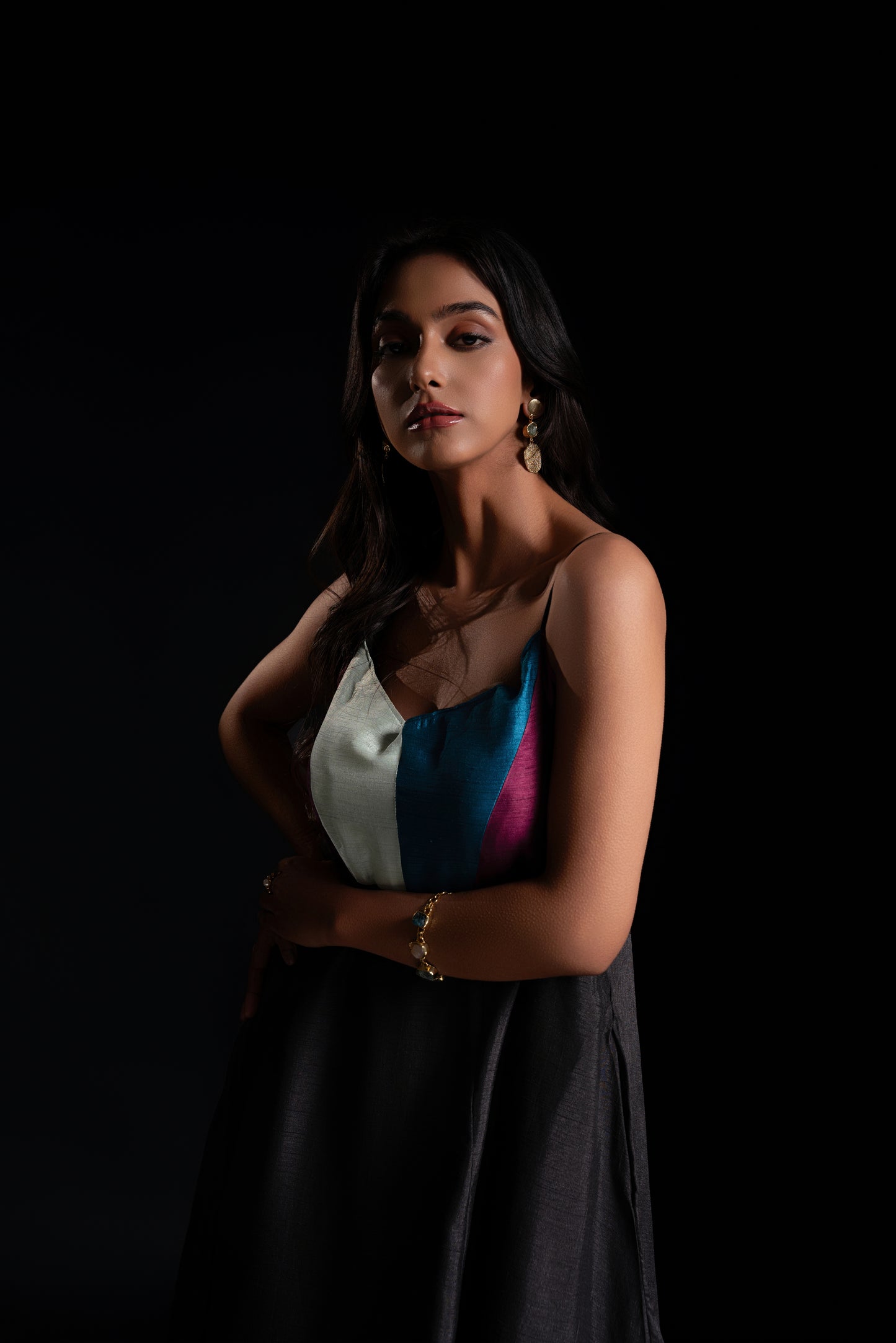 Fit and Flare Panelled Dress