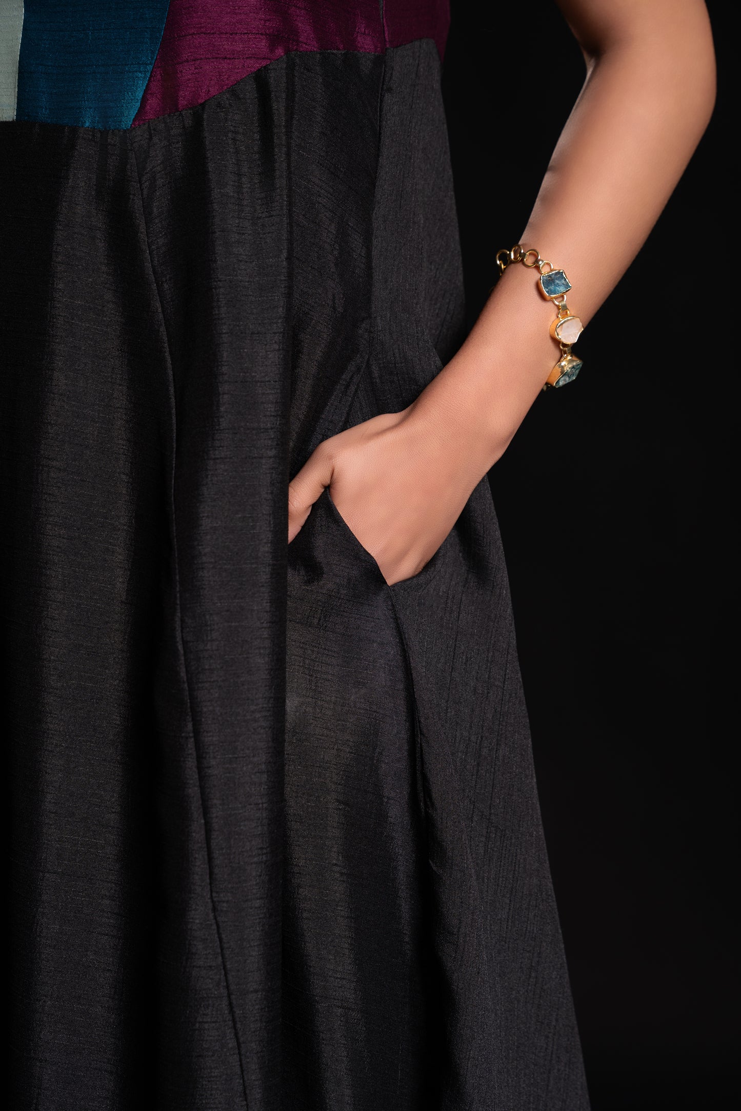 Fit and Flare Panelled Dress