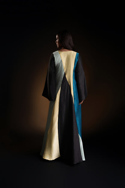 Asymmetric Panelled Maxi Dress