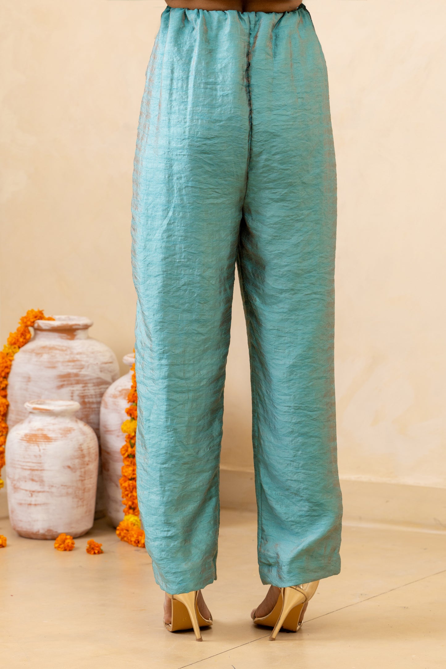 Black Panelled Short Kurta and Pant Set