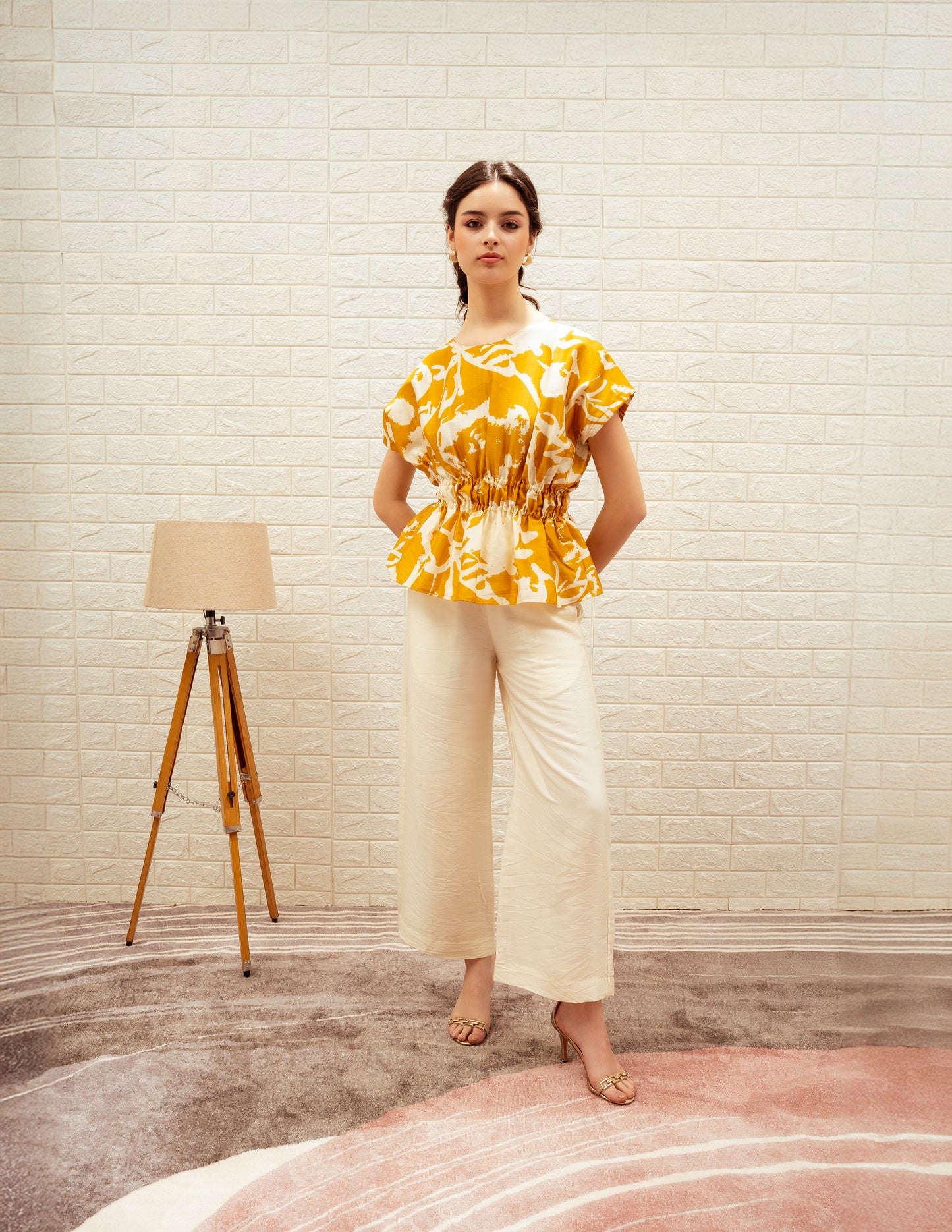 Printed Elasticated Kaftan Top