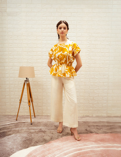 Printed Elasticated Kaftan Top