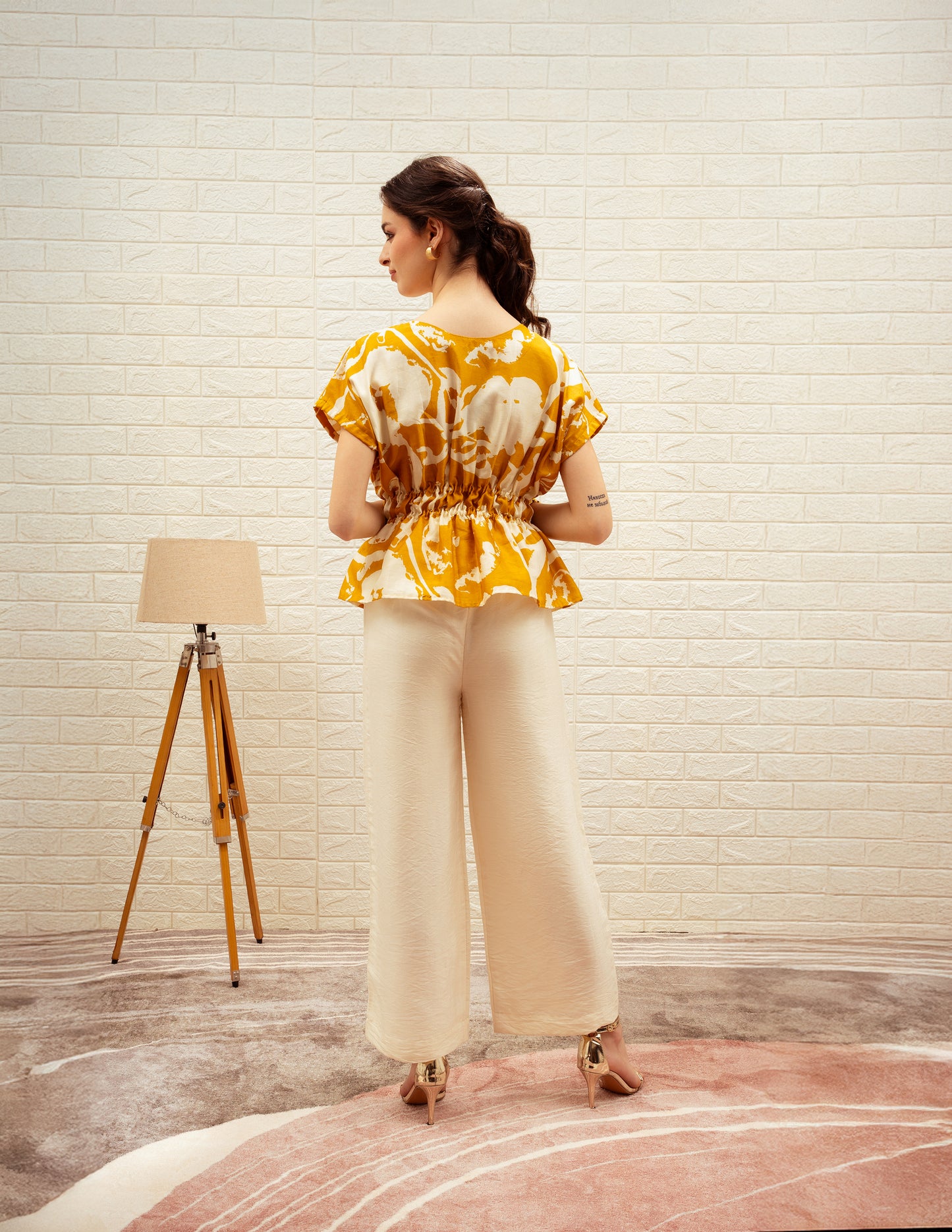 Printed Elasticated Kaftan Top