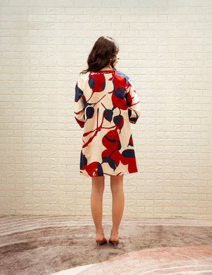 Relaxed-Fit Printed Short Dress